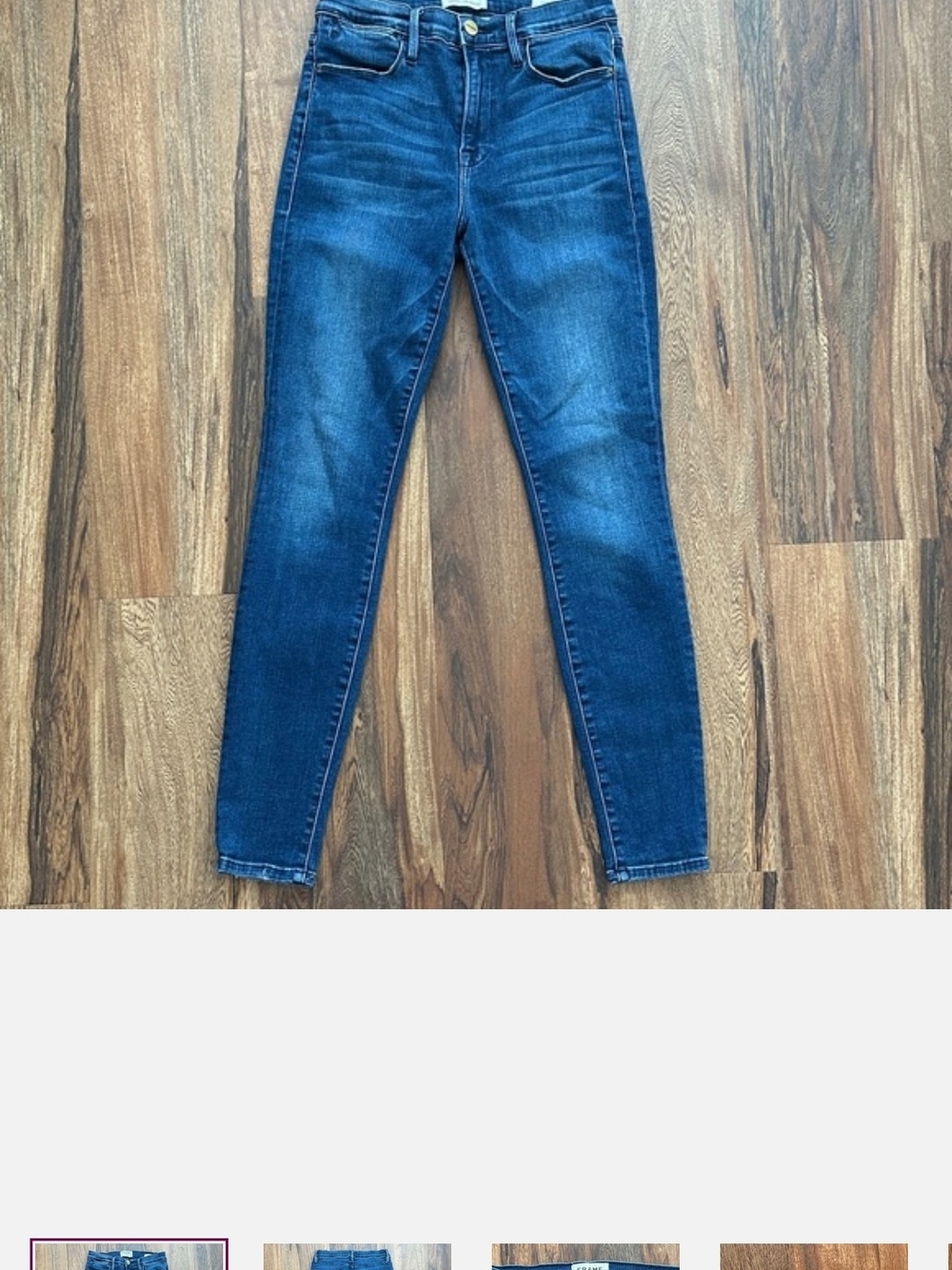 Frame Denim Women's Cropped Ankle Skinny Jeans in Dark Blue Wash New